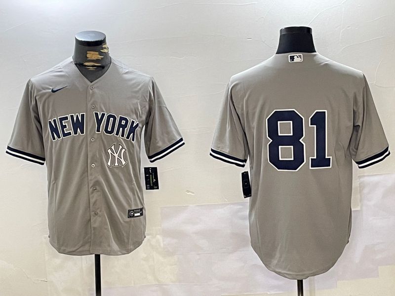 Men New York Yankees #81 No Name Grey Game 2024 Nike MLB Jersey style 10271->new york yankees->MLB Jersey